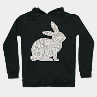 Silver Faux Glitter Easter Bunny Hoodie